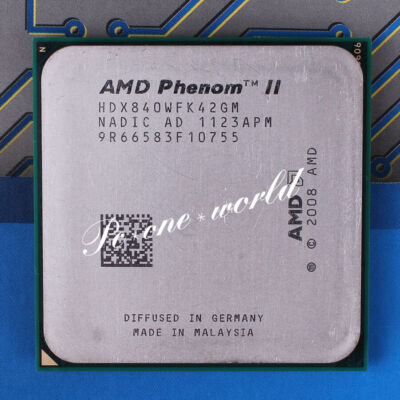 100% OK HDX840WFK42GM   Phenom II X4 840 3.2 GHz Quad-Core Processor CPU #WD1