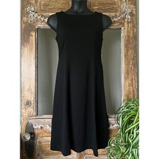 Talbots Black Sleeveless A-Line Midi Dress Career Party Cocktail Size 8