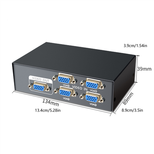 New 4 Port VGA Splitter Switcher VGA Switch Video Box 4 In 1 Out VGA Switcher - Picture 7 of 13