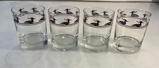 Georges Briard Set of 4 Mid Century Loon 14 oz. Double Old Fashioned Glasses