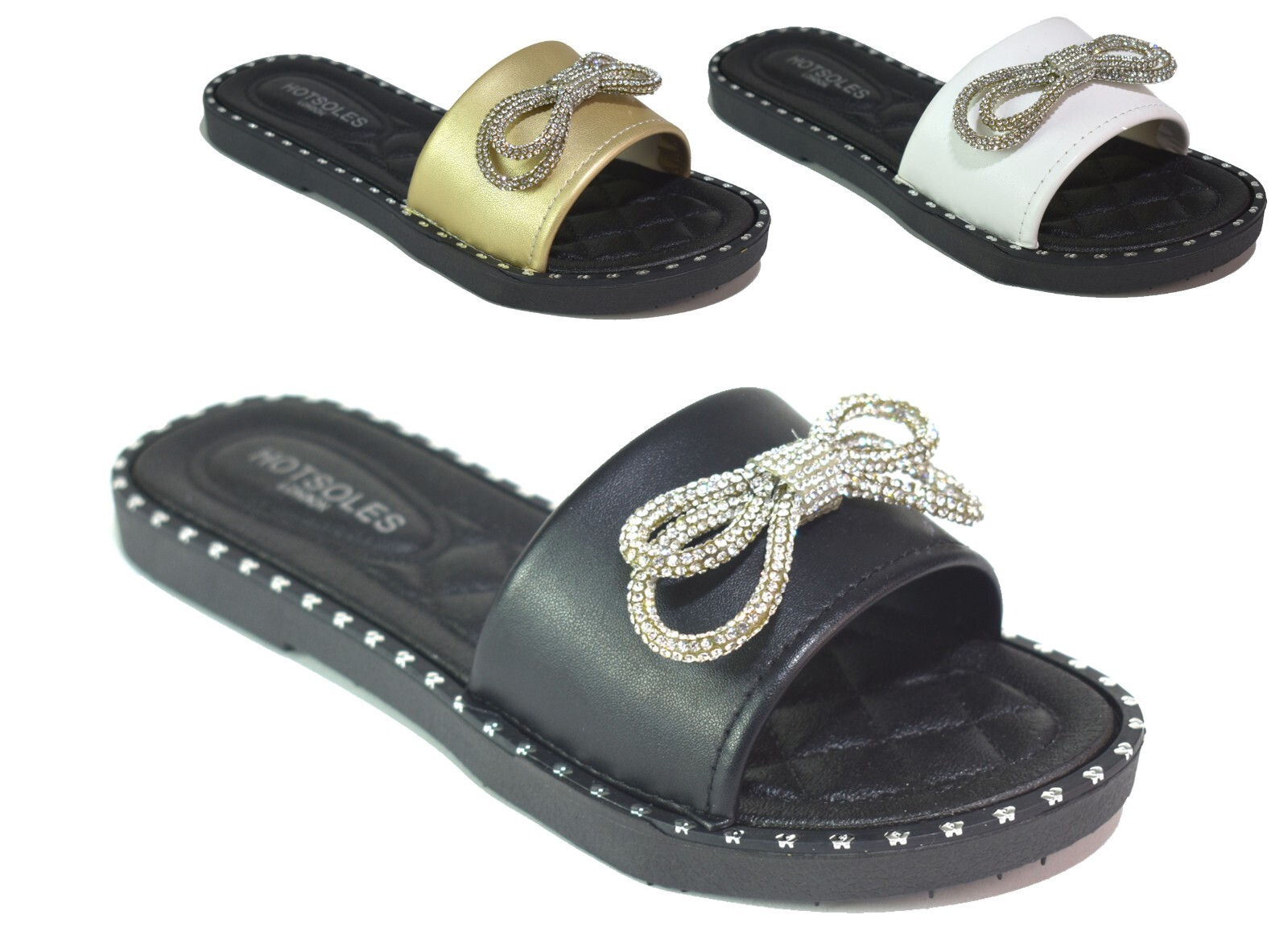 PANTOFOLA D’ORO Ciabatte infradito donna nere sandali da spiaggia estivi taglia UK 3 8