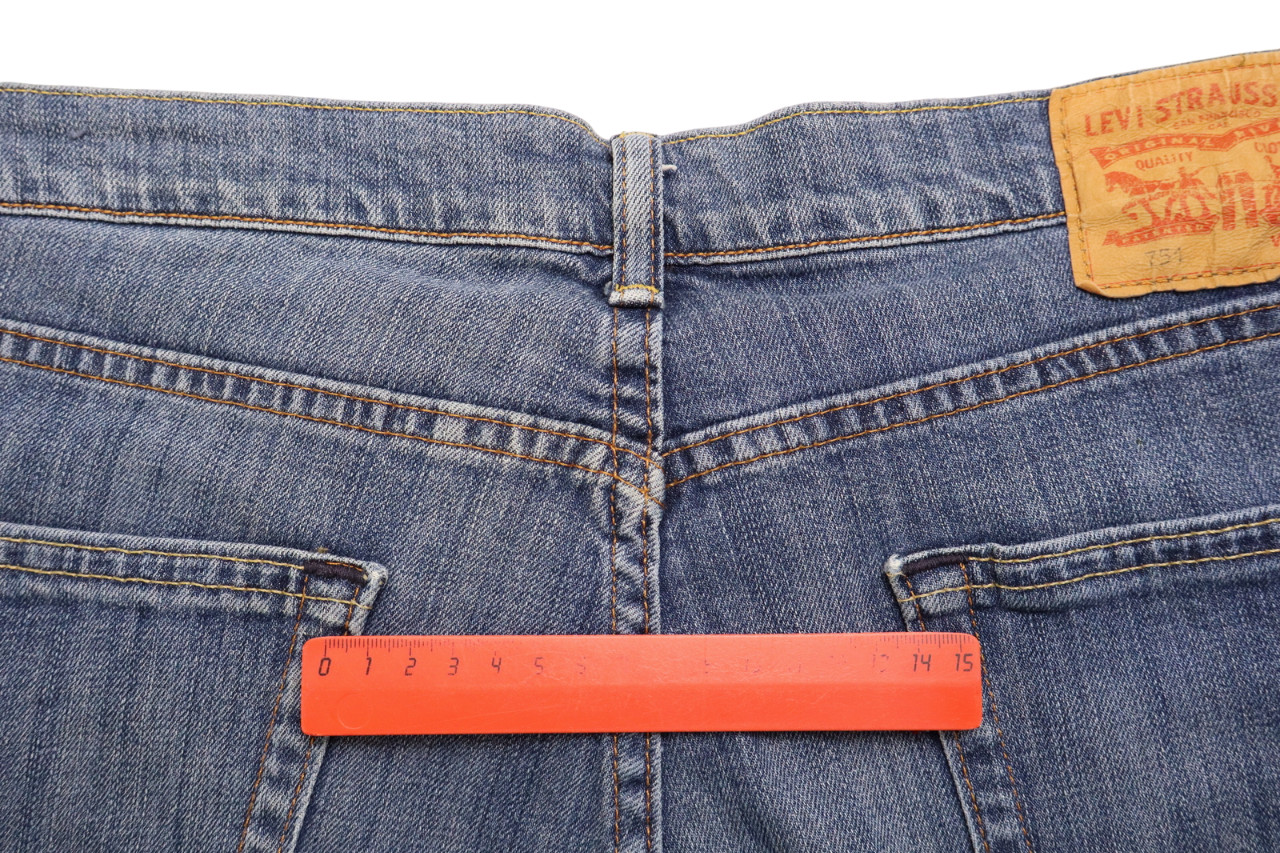 LEVI'S 751 Jeans Men W38/L32 Standard Fit Whiskers Bleached Denim Blue image 8