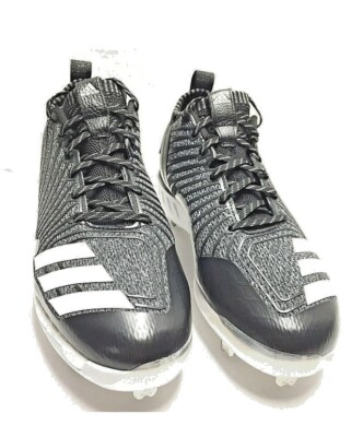 Adidas Mens Boost Icon 3 Metal Baseball Cleats Knit Black White Size 12 US New