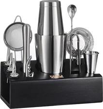 Mixology Bartender Kit - 12-Pieces Cocktail Shaker Set with Stylish Bamboo ST-4