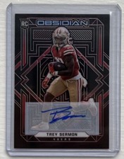 2021 Obsidian Trey Sermon Electric Etch Red Rookie Autograph Auto RC /10 C410