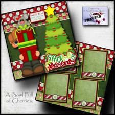 CHRISTMAS PRESENTS GIFTS  2 premade scrapbook pages paper piecing CHERRY 0047