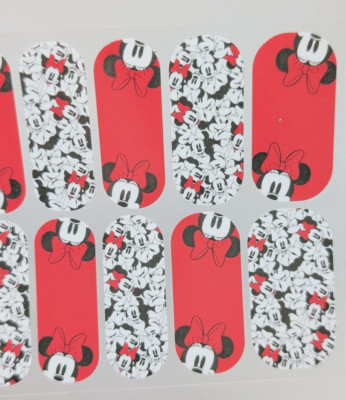 Jamberry Nail Wrap Disney Friends Minnie Mouse ''Bow-Dacious'' Red Full Sheet
