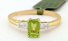 GENUINE 0.78 Cts PERIDOT & DIAMOND RING 10K GOLD - Free Certificate Appraisal — photo 1