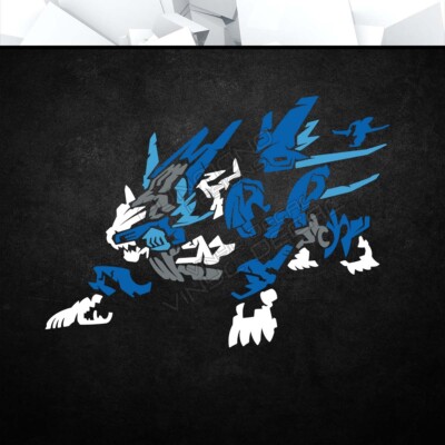 Lager Zero dan Liger Zero - ilustrasi kolaborasi unik antara Kirin dan Zoids