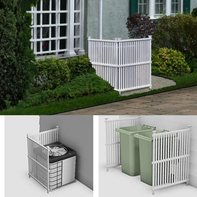Outdoor Privacy Screen Panels Fence Divider Hide Air System Trash Can
