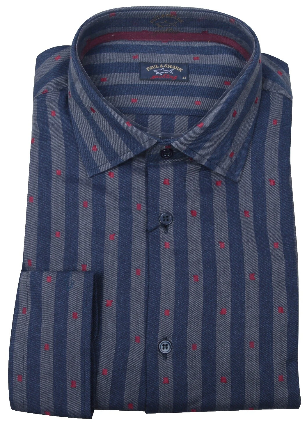 Paul & Shark Long Sleeve 100% Cotton Striped Dress Shirts for Men