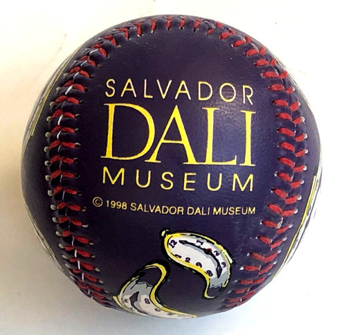 1998 Salvador Dali Museum Baseball Melting Clocks Art Black Red Stitching Vtg