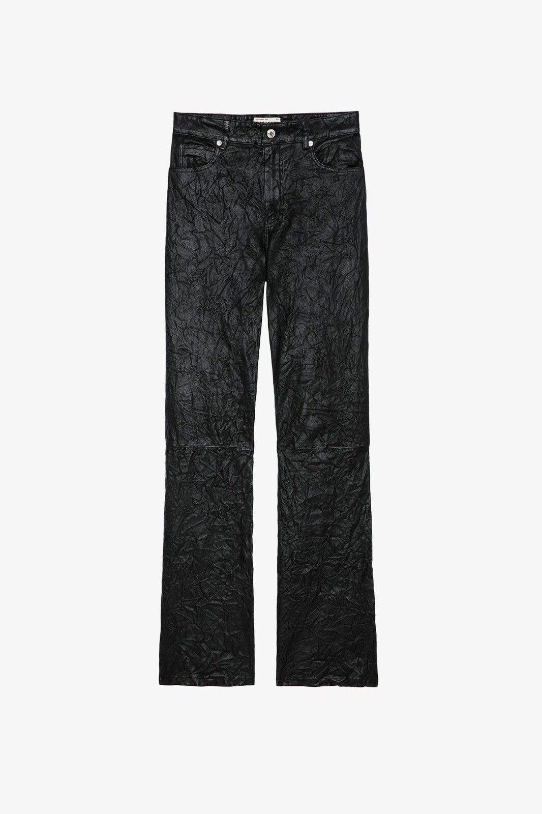 2024 Zadig & Voltaire Evy  Crinkled  Leather  Pants  Black Size 36   $1198 image 5