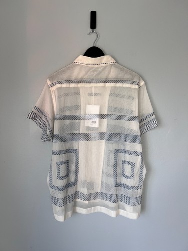 Bode Tile Stitch Short Sleeve Shirt - Size XL - White - NEW - Made in India - Picture 5 of 12