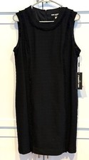 NWT Karl Lagerfeld Paris Black Lined Sleeveless Dress Cute Details Size 12