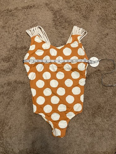 NWT DownEast Swim Large Frenchboro One Piece Swimsuit Orange White Polka Dots - Picture 5 of 9