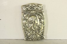 AMERICAN MADE GORHAM STERLING SILVER WOMAN MUCHA STYLE ART NOUVEAU MATCH SAFE