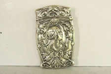 AMERICAN MADE GORHAM STERLING SILVER WOMAN MUCHA STYLE ART NOUVEAU MATCH SAFE