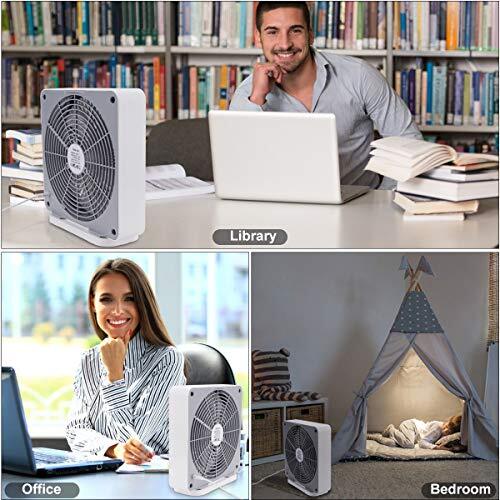 Box Fan, Three Speeds Window Table Cooling Fan 10 Inch DC Desk Fan with Plug-... - Picture 5 of 6