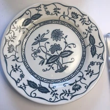 Vintage Royal China Doorn Blue Onion Bread plate and Bowl  USA 1954