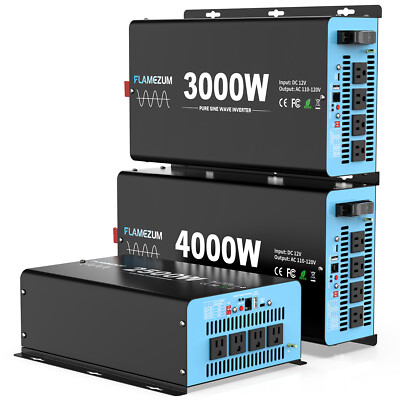 2500W 3000W 4000W Pure Sine Wave Power Inverter 12V 110 120V Converter Car Boat