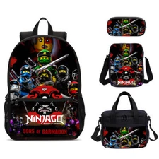 Ninjago Son of Garmadon Large School Backpack Insulated Lunch Bag Pen Pouch Lot
