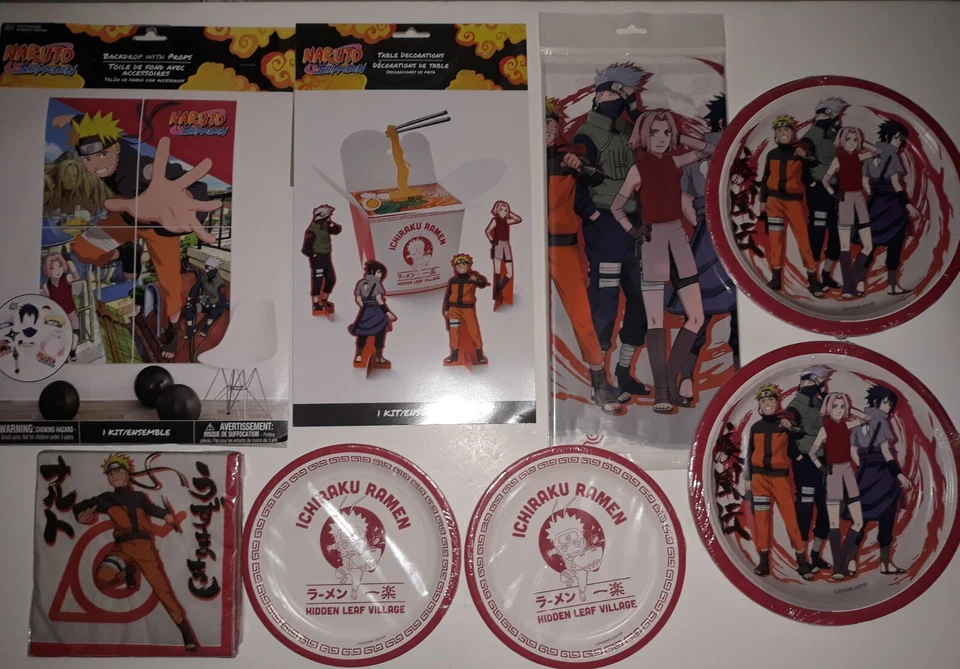 Naruto Shippuden Birthday Party Supplies & Decorations Set Plates Napkins NEW  - Изображение 2 из 4