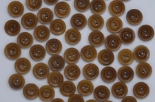 Vintage  Caramel Concave Round 2-Hole Buttons 15mm Lot of 6 AA7