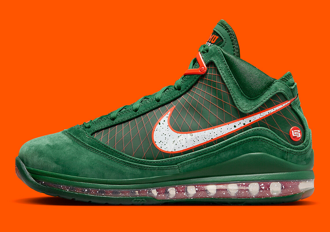 Кроссовки Nike LeBron James VII 7 FAMU Florida A&M Rattlers Green DX8554-300 sz 7 Мужские