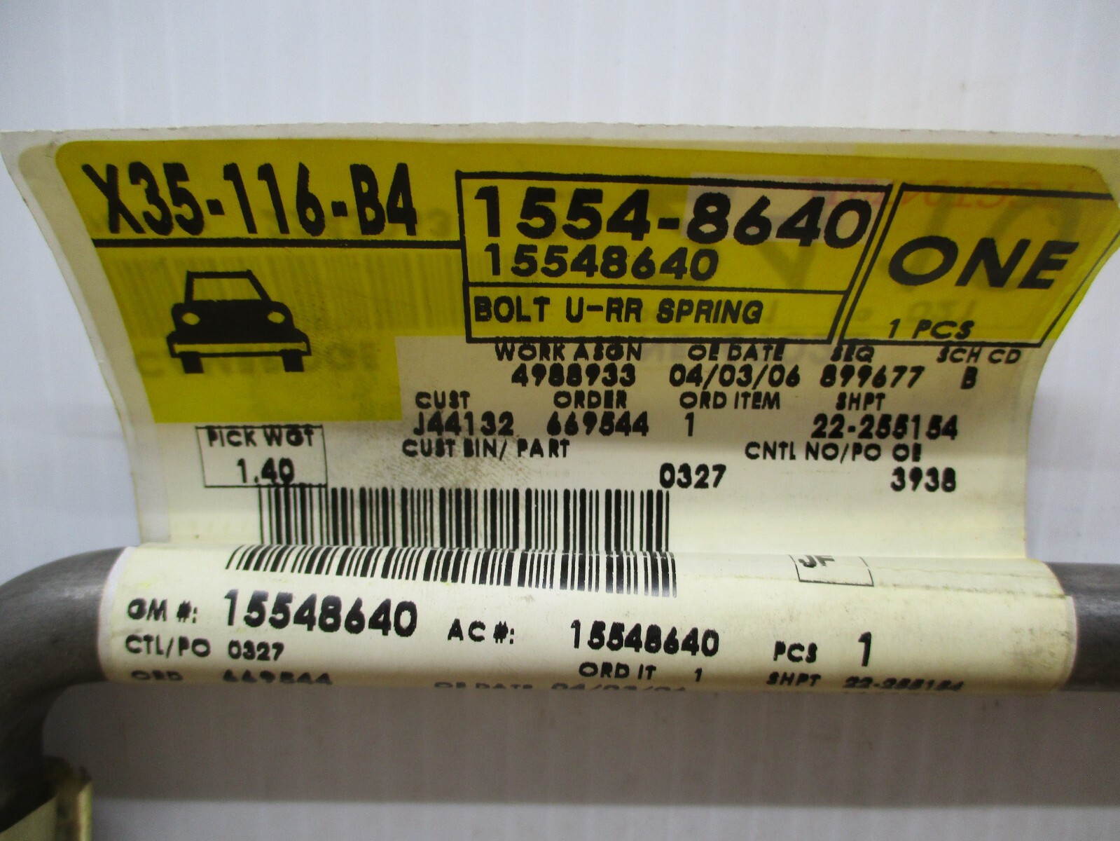 Leaf Spring Axle UBoltCab and Chassis Rear GM Parts 15548640 eBay