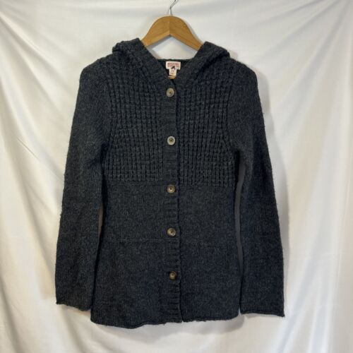 Mossimo Supply Co. Hoodie Cardigan Sweater S  Chunky Knit Bu Wool Blend Gray - Picture 1 of 13