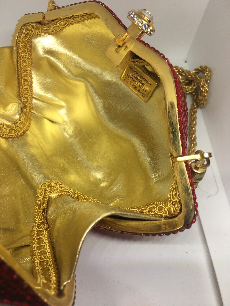 ICONIC KATHRINE BAUMANN CRYSTAL RED LIPS BAG HANDBAG CLUTCH