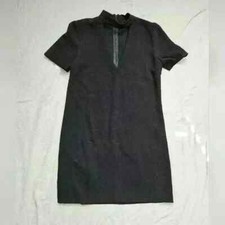 ZARA Woman Black V Neck Cutout Choker Shift Mini Dress Sz XS X-Small