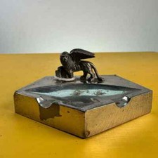 posacenere vintage in metallo, leone di san marco