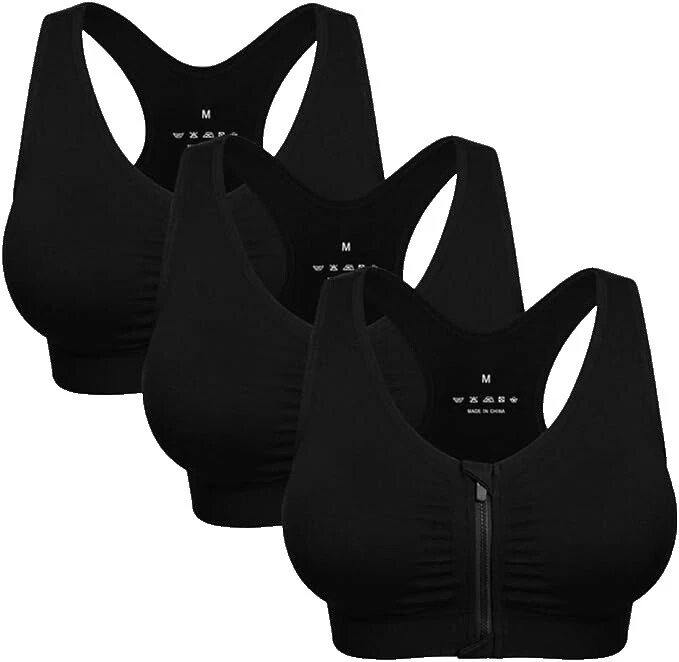 Regular Size Black Sports Bras