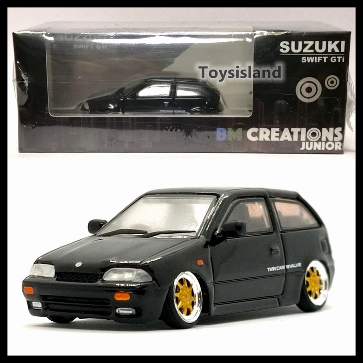 BM Creations JUNIOR BMC 1/64 Suzuki Swift GTi 1989 Black NEW