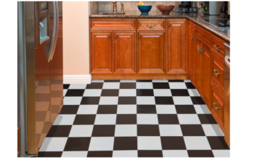 Vic_space1 Black & White Vinyl Tile Peel N Stick – 20 Pack Solid Home Floor Decor