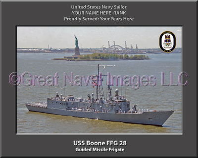 USS Boone FFG 28 Personalized Canvas Ship Photo Print Navy Veteran Gift