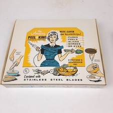 The Amazing Peel King Electrical Appliance Stainless Steel Blades Vtg Original B