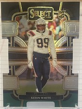 Keion White 2023 Panini Select Black Green Prizm Die Cuts #69 Rookie Patriots