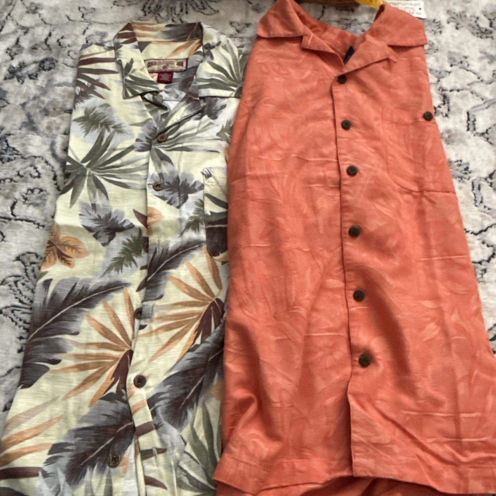 Lot of 2 Caribbean Joe Men’s Hawaiian Shirt L Washable SS Textured Fabric Palm
Opens in a new window