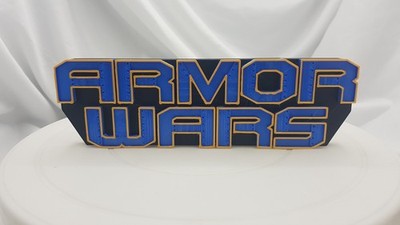 Armor Wars - 3D printed logo for desk or wall mount.
