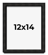 12x14 Shadow Box Black Rustic Barnwood Display Frame  | 1.125 Inch Deep | 0.875