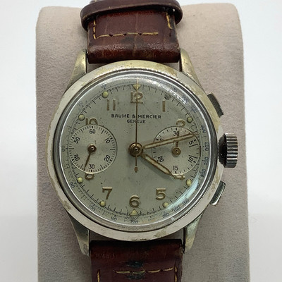 Vintage Baume & Mercier Geneve Chronograph Watch 1940s/50s Manual, Not Working