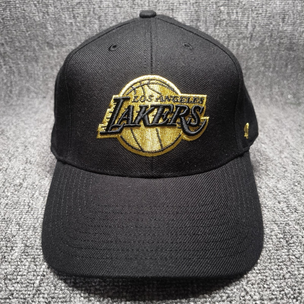 '47 Brand Los Angeles Lakers Black Cap NBA Curved Brim Hook & Loop Hat
