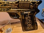 Glass Hand Painted Pistol Whiskey Gun Decanter & Pistol Shot Glasses Set, With 2 — photo 4