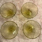 MCM Vintage Yellow Federal Depression Glass Madrid Amber Sherbet 4 Bowls(s)