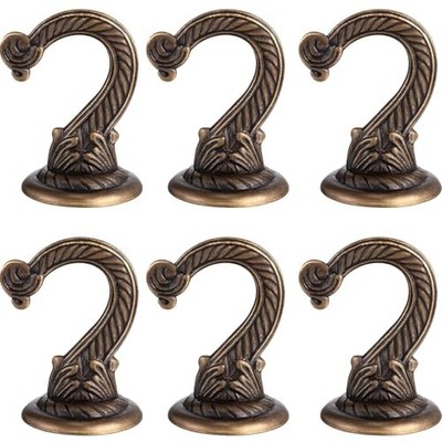 6 Pcs Swag Ceiling Hooks Heavy Duty Swag Hooks Vintage Style Small Bronze