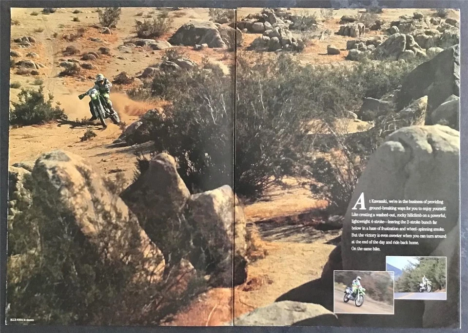 KAWASAKI KLX650 MOTORCYCLE Sales Brochure 1993 #99948-1156 ALL-E III-I - Image 2 of 3