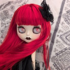 Custom Doll Red Hair Black Dress Handmade ICY Doll